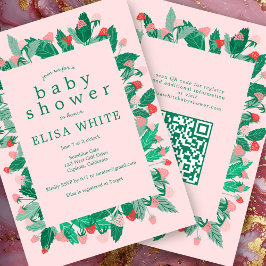 Invitación Raspberry Patch PERSONALIZADO Cum Código QR BABY S