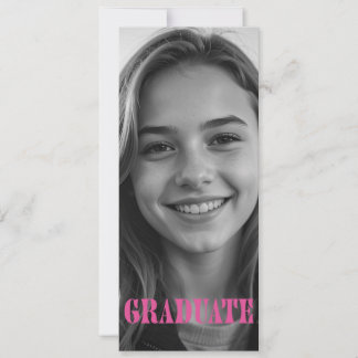 Invitación Raspberry Pink Modern Graduation Announcement Card