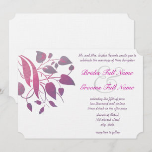 Invitación Raspberry Wisteria Leaf Boda Mariposa Invita