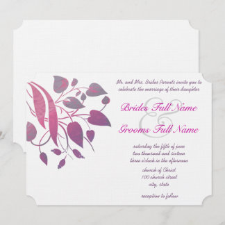 Invitación Raspberry Wisteria Leaf Boda Mariposa Invita