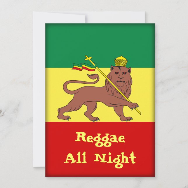 Invitación Rasta Reggae León de Judá (Anverso)