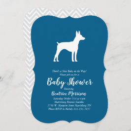 Invitación Rat Terrier Dog Baby Shower Blue Boy