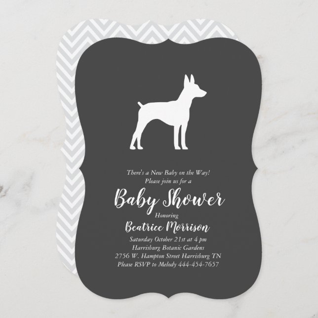 Invitación Rat Terrier Dog Baby Shower Género neutro (Anverso / Reverso)