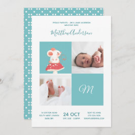 Invitación Rata Del Ratón ・ Monograma Alfabeto Cubo Baby Show