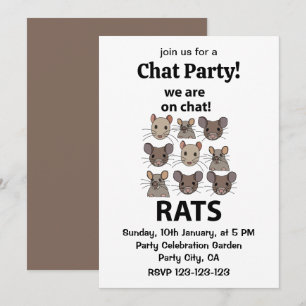 Invitación Ratas Animal Estamos En Charla Ratas Divertidas