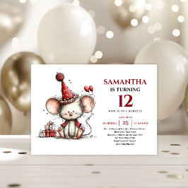 Invitación Ratón caprichoso brillante edición de cumpleaños c