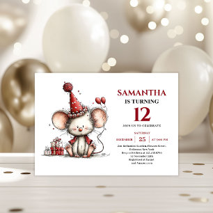 Invitación Ratón caprichoso brillante edición de cumpleaños c