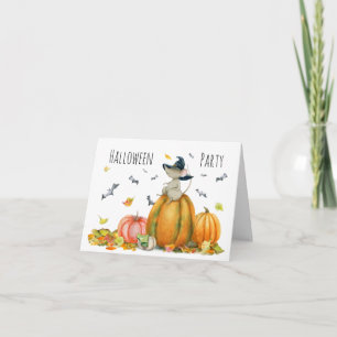 Invitación Ratón de bruja suave en la calabaza