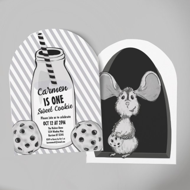 Invitación Ratón de Leche y Galleta Dulce Primer Cumpleaños (Subido por el creador)