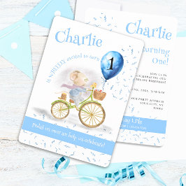 Invitación Ratón lindo Bicicleta Animal Niño Primer Fiesta de