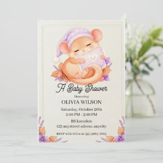 Invitación Ratón Pequeño Dormilón