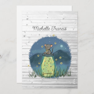 Invitación Ratón rústico de Bokeh contra la ducha Mason Jar