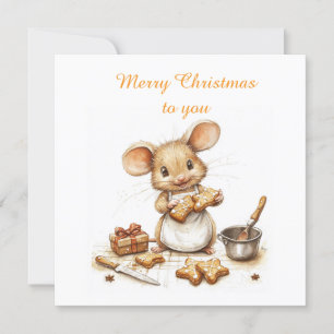 Invitación Ratoncito Chef de Navidad Adorable