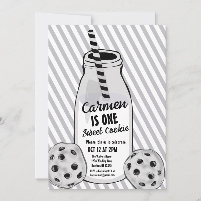 Invitación Ratoncito de Galleta Dulce Primer Cumpleaños (Anverso)