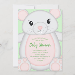Invitación Ratones Baby Shower Green