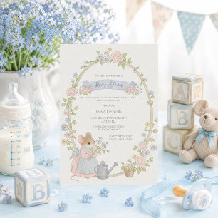Invitación Ratones caprichosos para baby shower