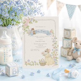 Invitación Ratones caprichosos para baby shower