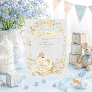 Invitación Ratones caprichosos para baby shower