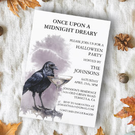 Invitación Raven Crow Cocktail Halloween Party