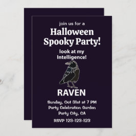 Invitación Raven Halloween Spooky Fiesta Raven