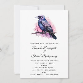 Invitación Raven negro en un Boda de Ilustracion de sucursal