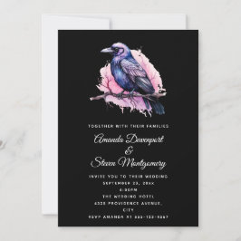 Invitación Raven negro en un Boda de Ilustracion de sucursal