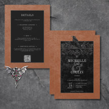 Raven negro gótico y Rosas negros rojan dos lados