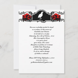 Invitación Raven y Rosas Gótico Boda