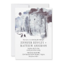 Ravens en el Boda forestal cubierto de nieve|