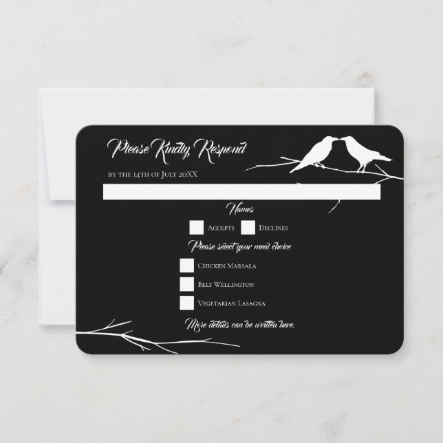 Invitación Ravens Gothic Boda (Anverso)