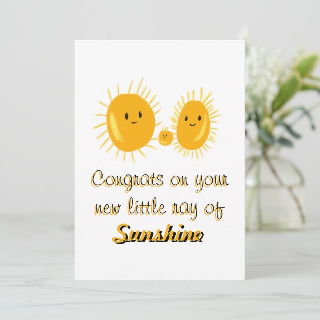 Invitación Ray of Sunshine  (Anverso de pie)