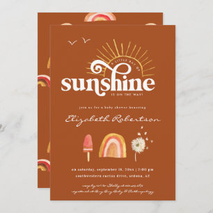 Invitación Ray of Sunshine   Boho Baby Shower 