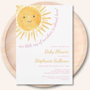 Invitación Ray of Sunshine Chica Baby Shower