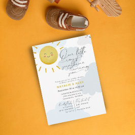 Invitación Ray of Sunshine Clouds Boy Blue Baby Shower