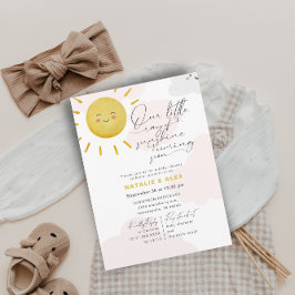 Invitación Ray of Sunshine Clouds Chica Baby Shower