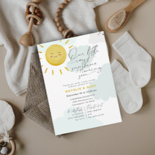 Invitación Ray of Sunshine Clouds Gender Neutral Baby Shower