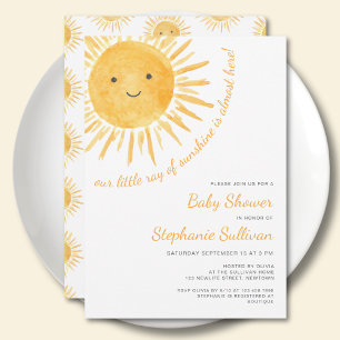 Invitación Ray of Sunshine Gender-Neutral Baby Shower