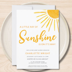 Invitación Ray Of Sunshine Gender-Neutral Baby Shower