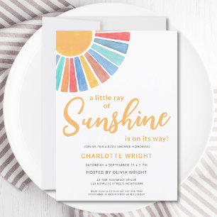 Invitación Ray Of Sunshine Gender-Neutral Baby Shower