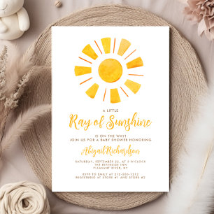 Invitación Ray of Sunshine Yellow Naranja Baby Shower