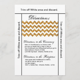 Invitación raya de Chevron del purpurina del oro de la