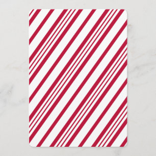 Invitación raya de Navidad de bastón de caramelo