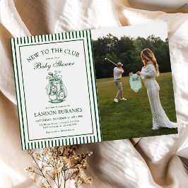 Invitación raya Nueva en el Club de Golf Foto de Baby Shower