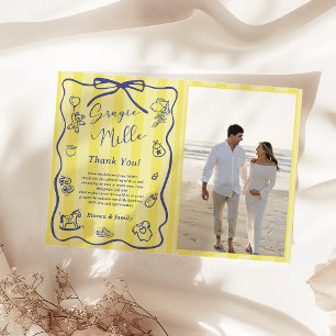 Invitación Rayas amarillas con tema italiano Foto de Ciao Bab