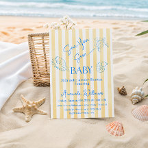 Rayas Amarillas Costeras te Ven Pronto Baby Shower