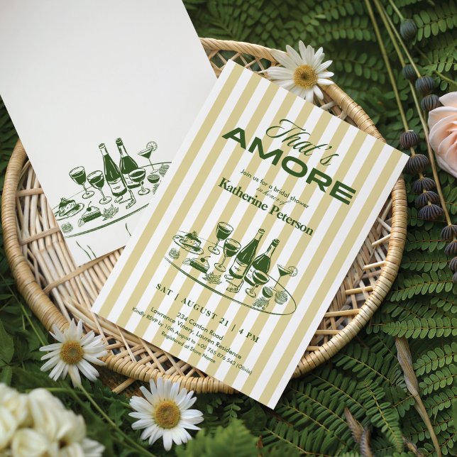Invitación Rayas Amarillas Despedida de Soltera That's Amore (Subido por el creador)