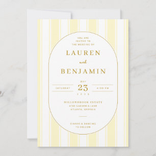 Invitación Rayas Amarillas Elegantes