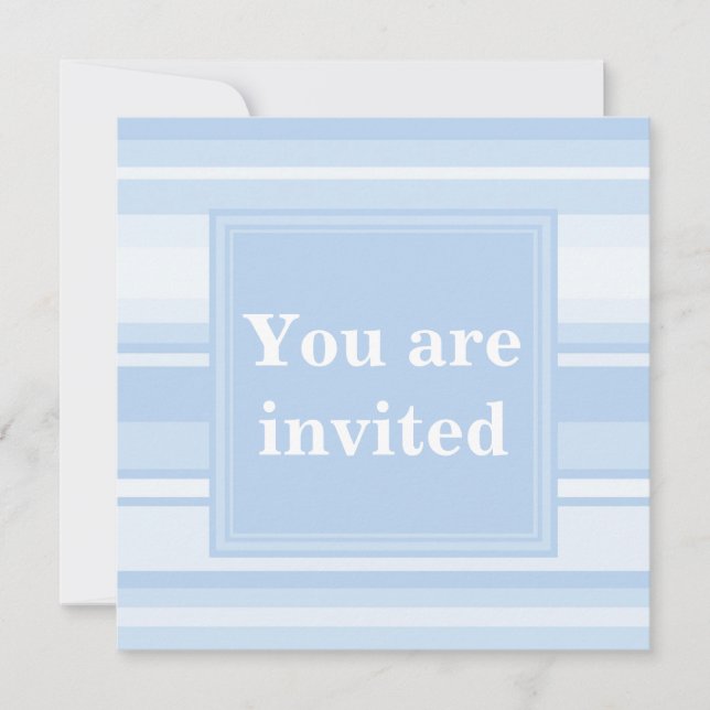 Invitación Rayas azules bebes simple elegante (Anverso)