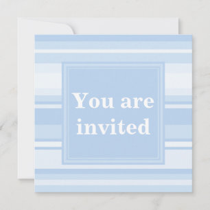Invitación Rayas azules bebes simple elegante