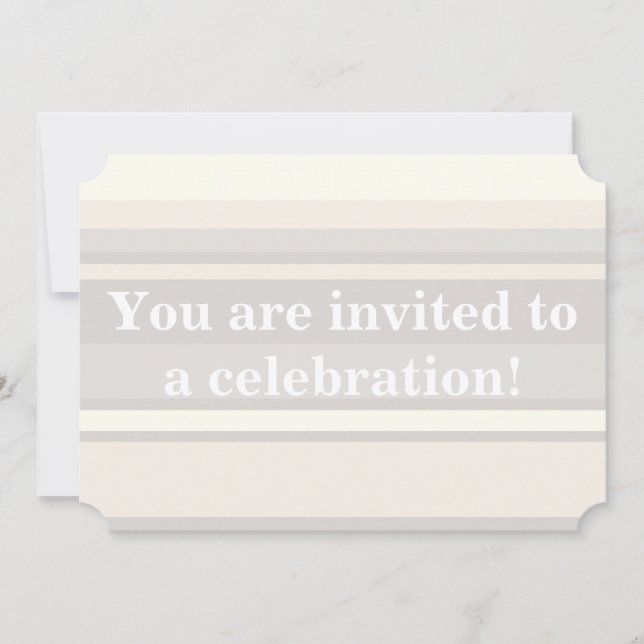 Invitación Rayas beiges (Anverso)